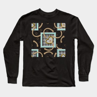 Gold hearts and chains Long Sleeve T-Shirt